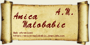 Anica Malobabić vizit kartica